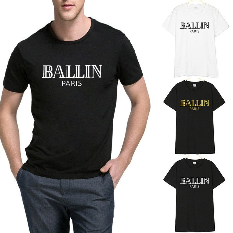 BALLIN PARIS T Shirt for Men Men Tee Shirts Fashion T shirt Reflective Gray Tee Shirts Boss Man Silver T shirts