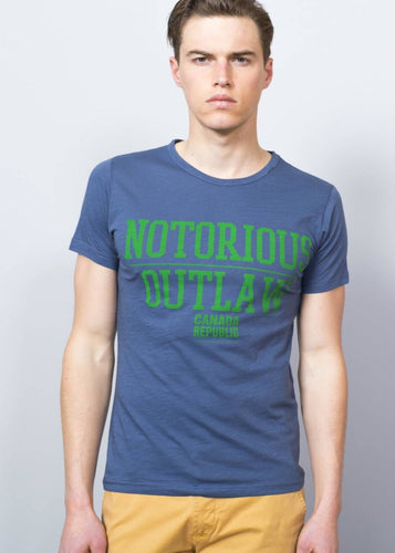 Men's Patterned Indigo T-shirt